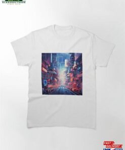 Futuristic Cityscape With Dense Colorful Architecture Classic T-Shirt Unisex