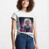 Futuristic Female Into A Pixelated Cityscape Classic T-Shirt Unisex