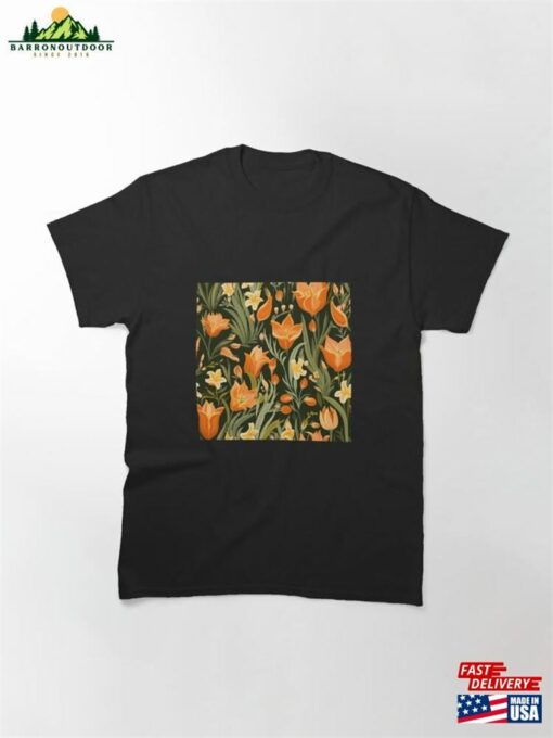 Floral Pattern With Tulips Classic T-Shirt Hoodie