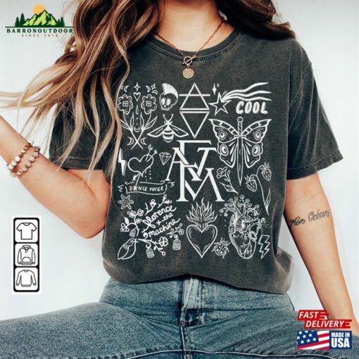 Florence And The Machine Doodle Art Shirt Vintage Album Lyrics Tattoo Sweatshirt Hoodie Tour 2023 Da3005dt Classic Unisex