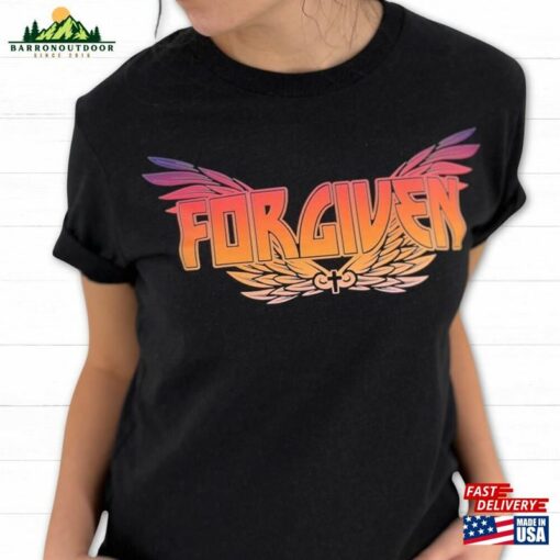 Fluorescent Forgiven Christian Tee Rock And Roll Vibe Eagle Wings T-Shirt Hoodie