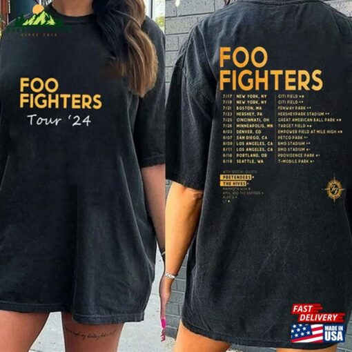 Foo Fighters 2024 Tour Shirt Everything Or Nothing At All Concert Classic Unisex