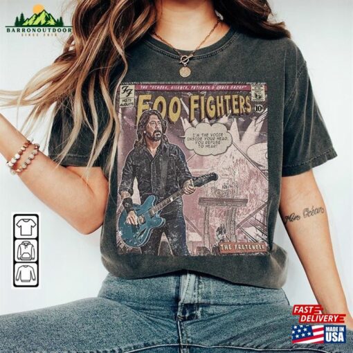 Foo Fighters Comic Shirt 90S Vintage Merch Book Art Echoes Silence Album World Tour Ticket 2023 Graphic Unisex Tee V1 Hoodie Classic