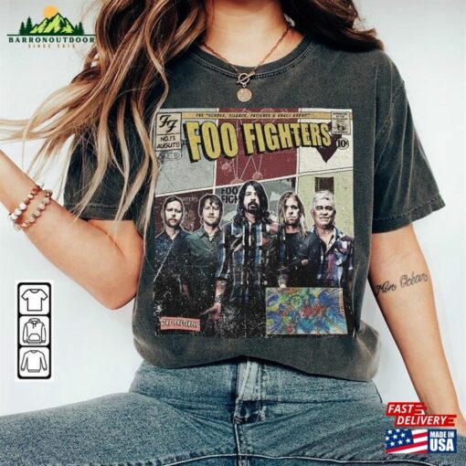 Foo Fighters Comic Shirt 90S Vintage Merch Book Art Echoes Silence Album World Tour Ticket 2023 Graphic Unisex Tee V2 T-Shirt Classic