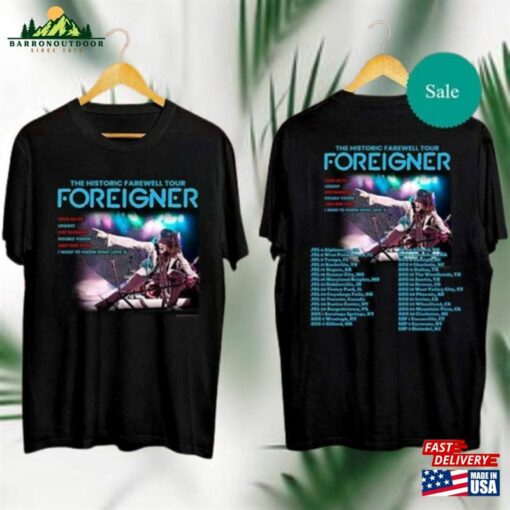 Foreigner 2023 Concert Shirt The Histroric Farewell Tour T-Shirt Fan Unisex Classic