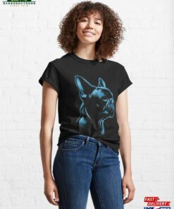 French Bulldog Drawing Head Blue Classic T-Shirt Sweatshirt