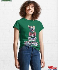French Bulldog’s Winter Wonderland Snowman Buddy Frenchie Festivity Classic T-Shirt Unisex