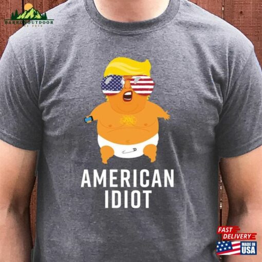 Funny Anti Trump Shirt American Idiot T-Shirt Baby Balloon For Men Classic Hoodie