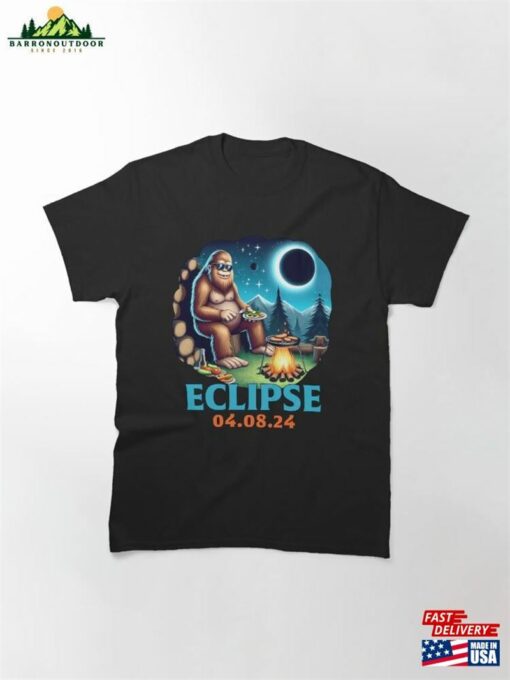 Funny Bigfoot Total Solar Eclipse T-Shirt 2024 Tour Shirt Unisex Classic