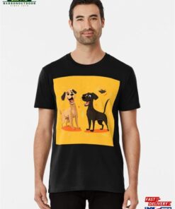 Funny Dogs Playing Witth Eachother Premium T-Shirt Unisex Classic