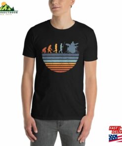 Funny Drummer Evolution Drumming Lover Drum Retro T-Shirt Percussionists Shirt Unisex