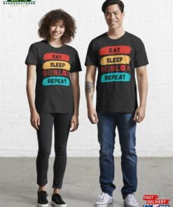 Funny Eat Sleep Roblox Repeat Essential T-Shirt Unisex
