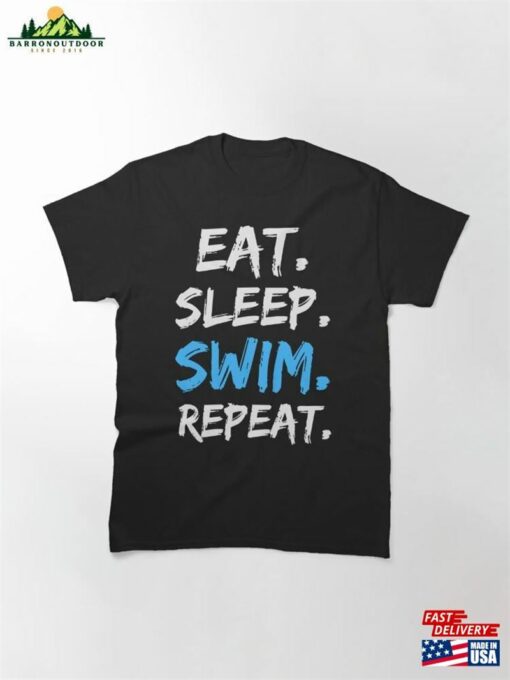 Funny Quote Eat Sleep Swim Repeat Vintage Swimming Pool Cool Swimmer Matching Classic T-Shirt Sweatshirt