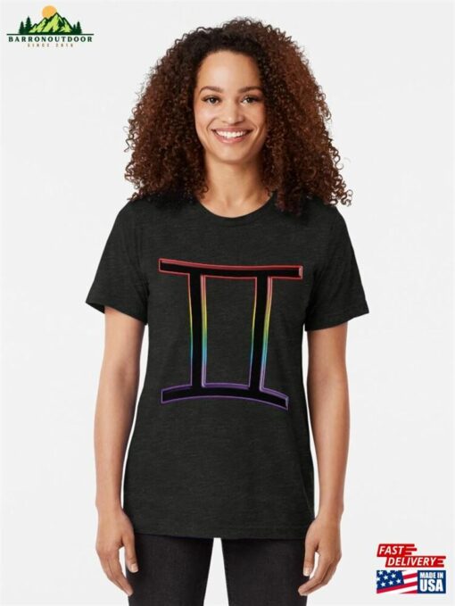 Gemini Lgbt Zodiac Sign Rainbow Pride Tri Blend T-Shirt Hoodie Sweatshirt