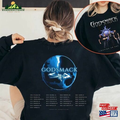 Gods Mack With Staind 2023 Tour T-Shirt Lighting Up The Sky Sweatshirt Rock Band Concert Tee Hoodie