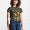 Golden Antique Butterfly Vintage Floral Classic T-Shirt