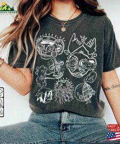 Gorillaz Doodle Art Shirt Vintage Merch Tee Graphic Album Lyrics Sweatshirt Unisex