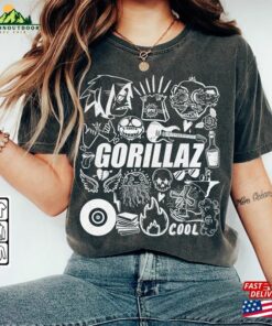 Gorillaz Doodle Art Shirt Vintage Merch Tee Graphic Albums Lyric Arts Sweatshirt Classic