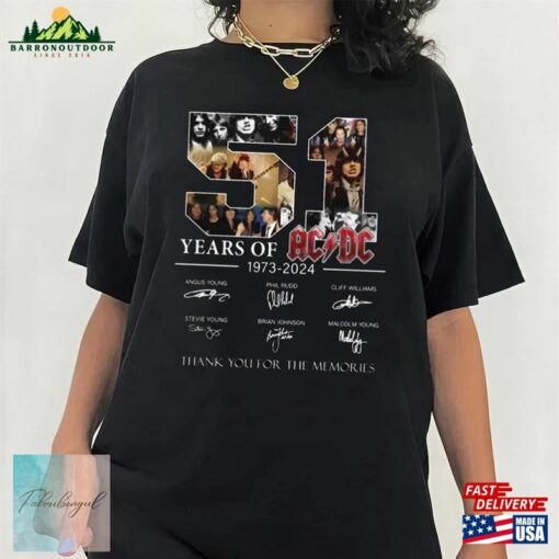 Graphic 51 Years Ac Dc 1973 2024 Shirt Sweatshirt Unisex