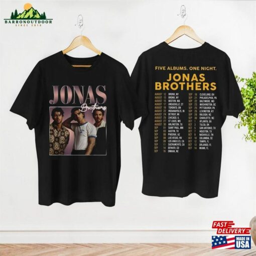 Graphic Jonas Brothers Shirt Five Albums One Night Tour 2023 Fan Gift Sweatshirt Classic