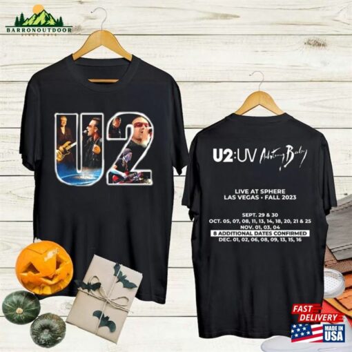 Graphic U2 Band Tour 2023 Shirt Achtung Baby Live At Sphere Classic Rock Unisex