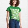 Green White Rectangles Geometric Pattern Classic T-Shirt Unisex Hoodie