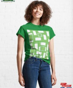 Green White Rectangles Geometric Pattern Classic T-Shirt Unisex Hoodie