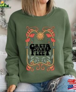 Greta Van Fleet Band Sweatshirt Floral Retro Music Shirt Funny Sweat Unisex T-Shirt