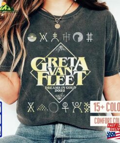 Greta Van Fleet Dreams In Gold Tour 2023 Double Sided T-Shirt Sweatshirt Hoodie