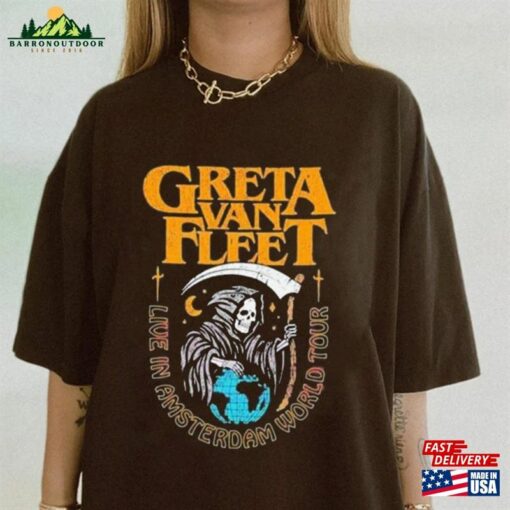 Greta Van Fleet Shirt Retro Tshirt Women Dreams In Gold Hoodie Unisex