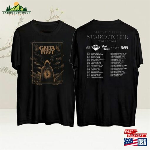 Greta Van Fleet Starcatcher World Tour 2023 T-Shirt Tee Rock Band Shirt Hoodie Classic