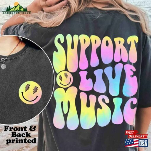 Groovy Support Live Music Comfort Colors Shirt 70S Retro Hippie Chic Concert Festival Tee Classic T-Shirt