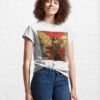 Grunge Acrylic Red And Gold Abstract Angel Print Classic T-Shirt Hoodie
