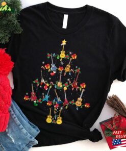 Guitar Christmas Tree Shirt Funny Cute Lover Hoodie T-Shirt