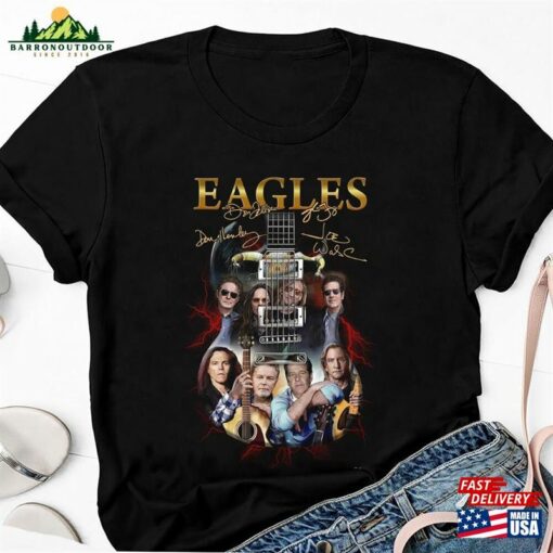 Guitar The Eagles Band Signature Shirt Long Goodbye Final Tour 2023 Tshirt Fan Gift Unisex Classic