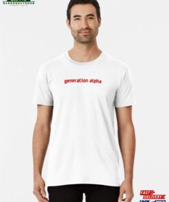 Generation Alpha Simple Red Design Premium T-Shirt Hoodie Sweatshirt