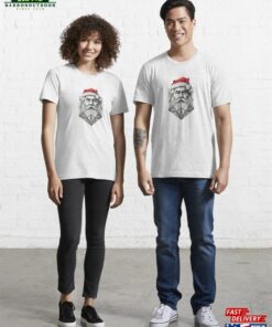 Geometric Santa Claus Head In Red Christmas Hat Essential T-Shirt Unisex