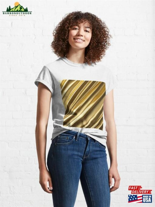 Golden Elegance Luxurious Waves Of Shimmering Opulence Design Classic T-Shirt Unisex