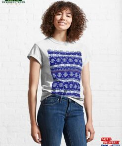 Grandma’S Snowflake Sweater (Blue) Christmas Holiday Pattern Design Classic T-Shirt Unisex Hoodie