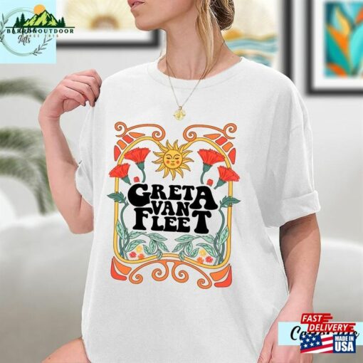 Greta Van Fleet Shirt Floral Retro Dream In Gold Tour 2023 Classic Unisex