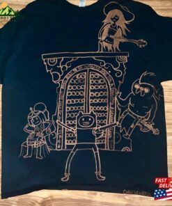 Hand Bleach Painted At Band Finn Jake Marceline Bubblegum Custom Cotton Shirt Classic Unisex