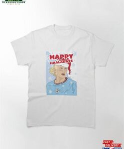 Happy Haaladays Manchester City Football Club Erling Haaland Christmas Card Classic T-Shirt Sweatshirt