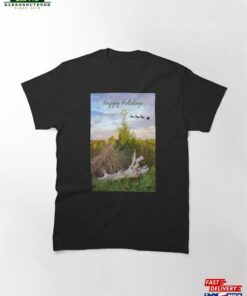 Happy Holidays Evergreens And Slieigh Classic T-Shirt