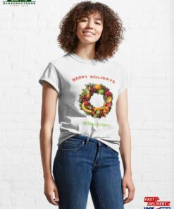 Happy Holidays Seasons Eatings Wreath Holiday Christmas Xmas Health Fitness Gifts Classic T-Shirt Sweatshirt