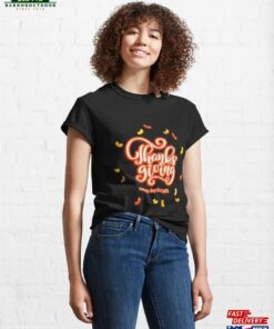 Happy Thanksgiving Lettering Cute Fall Tee Classic T-Shirt Sweatshirt Hoodie
