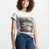 Hawaii’s Black Sand Beaches Watercolor Sunset Classic T-Shirt Unisex