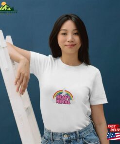 Heavy Metal Shirt Unicorn Graphic Cute Band Tee Rock Music Unisex T-Shirt