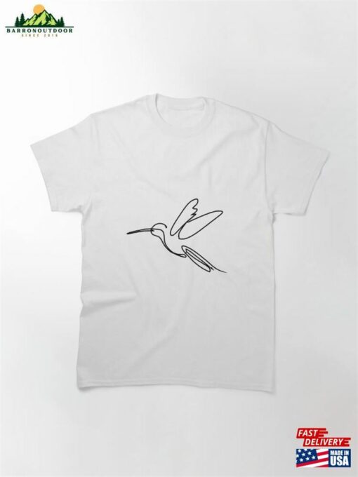 Hummingbird Line Drawing Classic T-Shirt