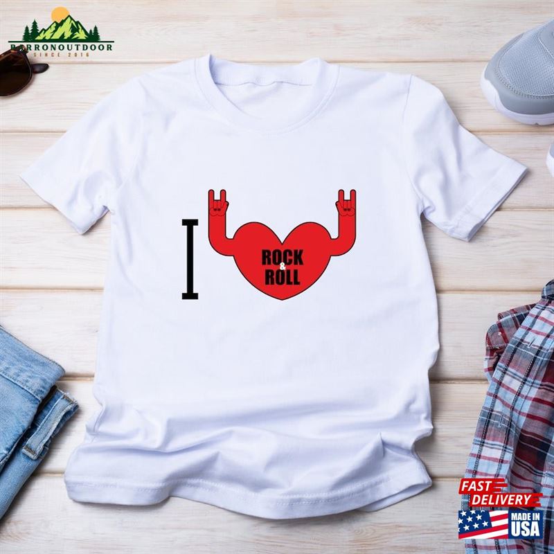 I Love Rock N Roll T-Shirt Unisex Heavy Cotton Lover Gift I Love Rock N Roll T-Shirt Unisex Heavy Cotton Lover Gift