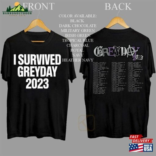 I Survived Greyday 2023 Merch Suicideboys Tour Shirt Suicideboy Grey Day Sweatshirt Unisex Hoodie